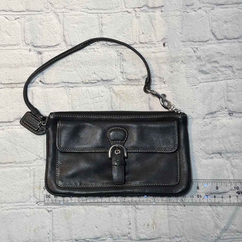 Coach Black Leather Wristlet - Picture 6 of 7